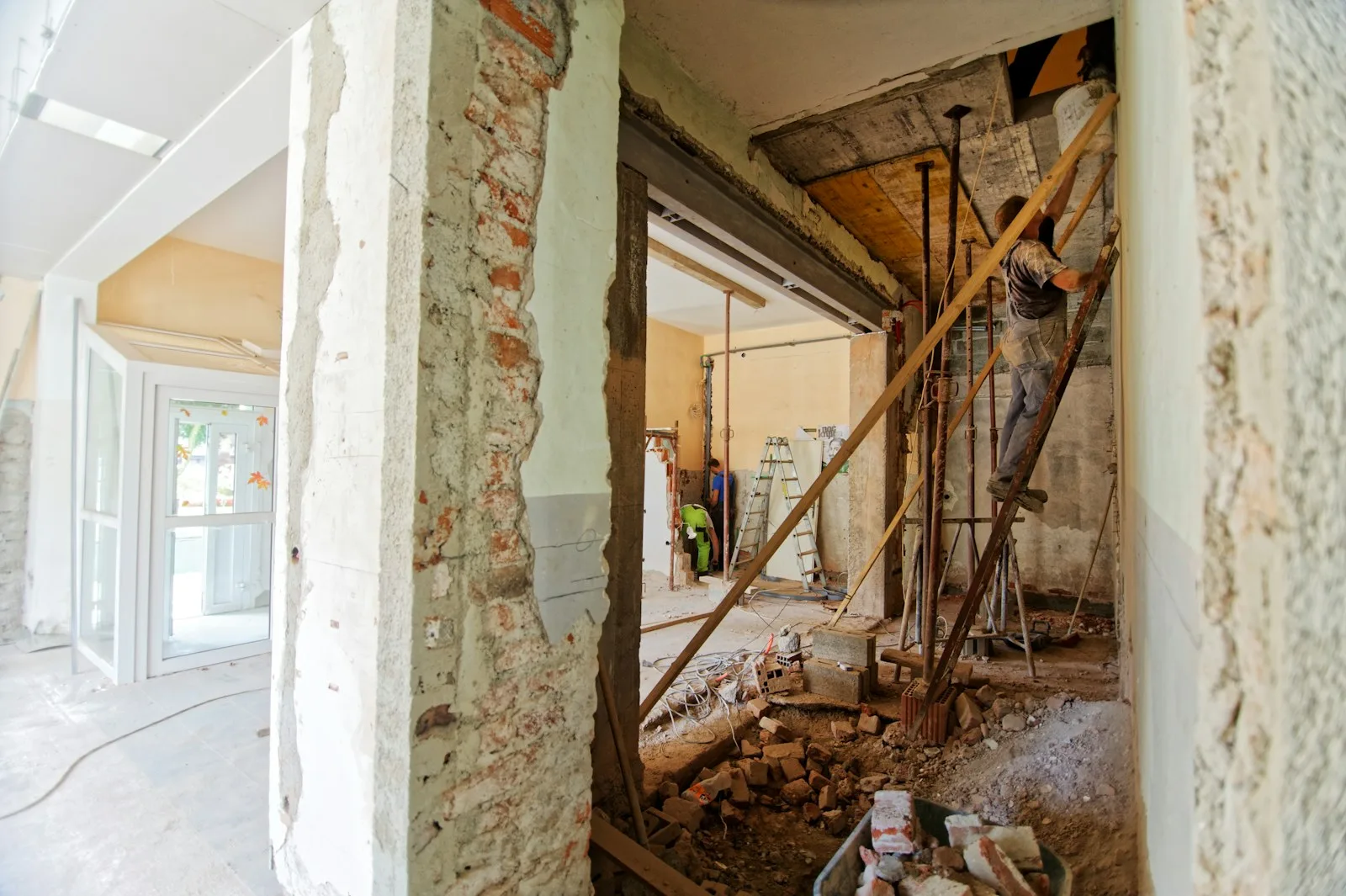 Interior prepared for a full home renovation and reconstruction