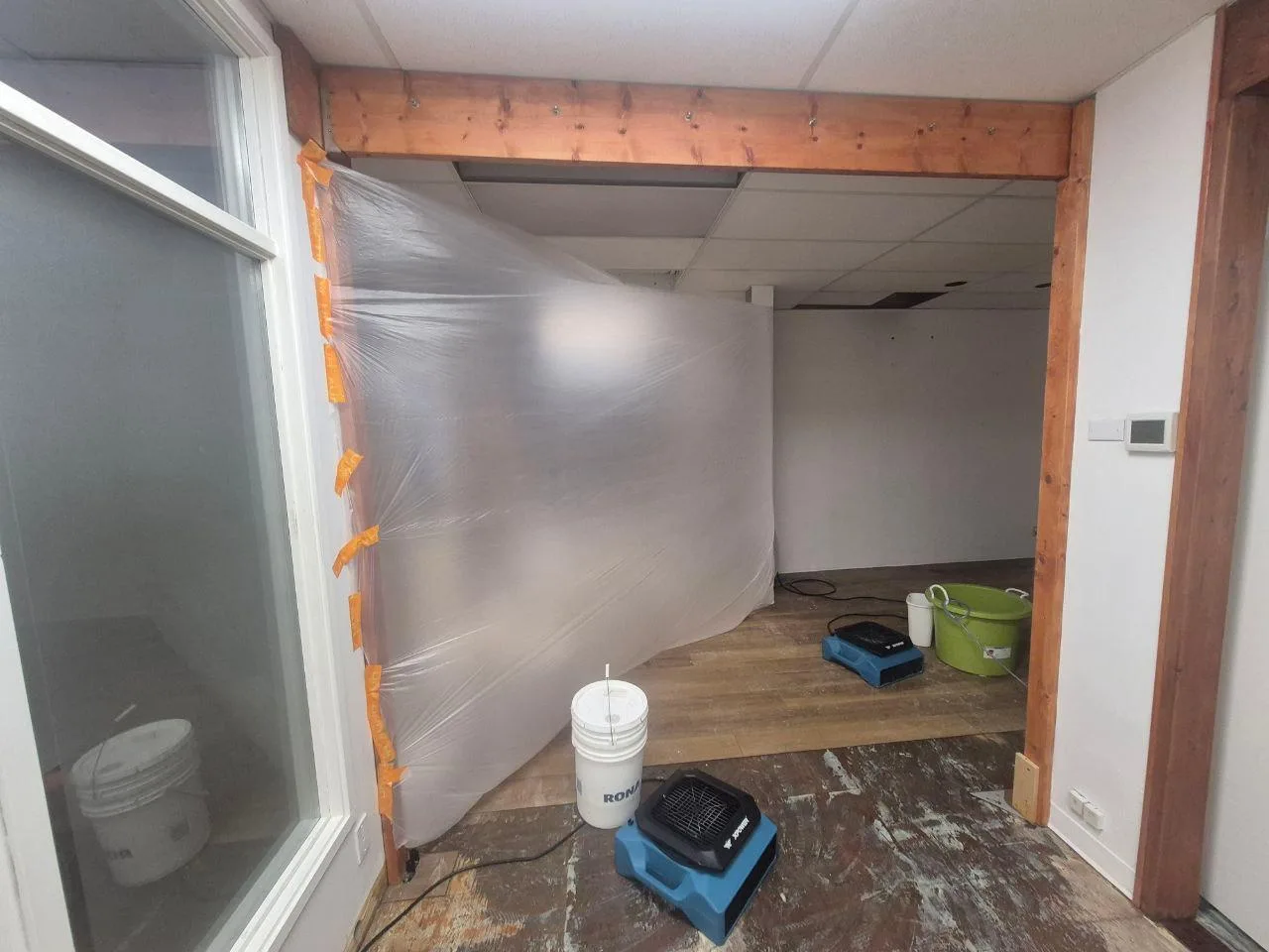 Water damage restoration project in Vancouver after a leak