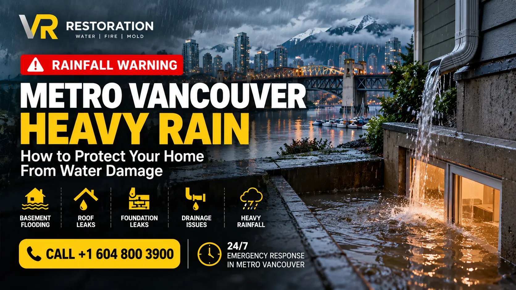 Metro Vancouver Rainfall Warning: How to Protect Your Home From Water Damage