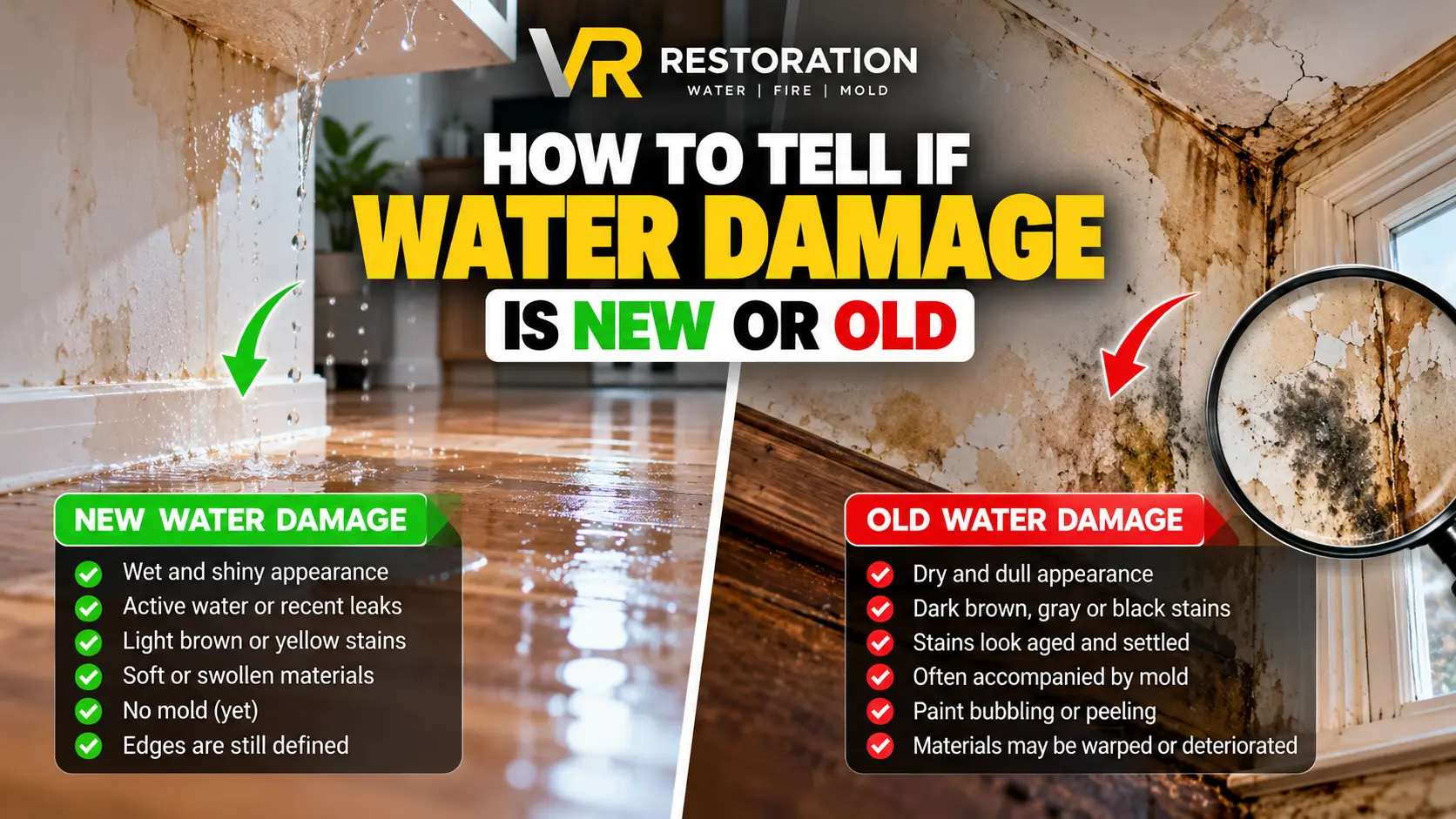 How to Tell if Water Damage Is New or Old